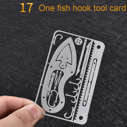 EDC 17 in 1 Survival Fishing Hook Card