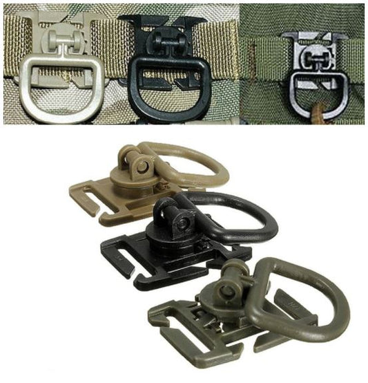 Swivel D ring clip molle webbing clamp tactical backpack strap