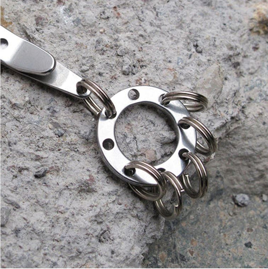 EDC 8 Mini Steel Key Ring Outdoor Multi-purpose Keychain Hiking Tools