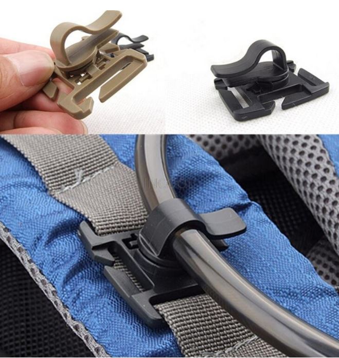 Backpack Drinks Tube Hose Clip Clamp Molle Tactical Buckle Hydration Bladder