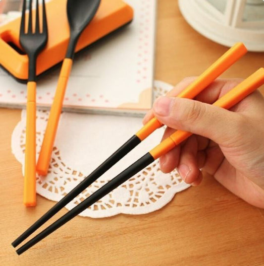 Camping Chopsticks & Cutlery ABS folding with Travel case
