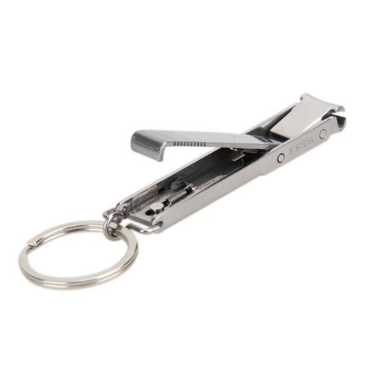 EDC Keyring Foldable Stainless Nail Clippers & file Camping Hiking Travel Tools