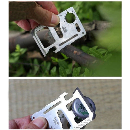 EDC Survival Camping Hiking Pocket Stainless Card Versatile Tool Kit