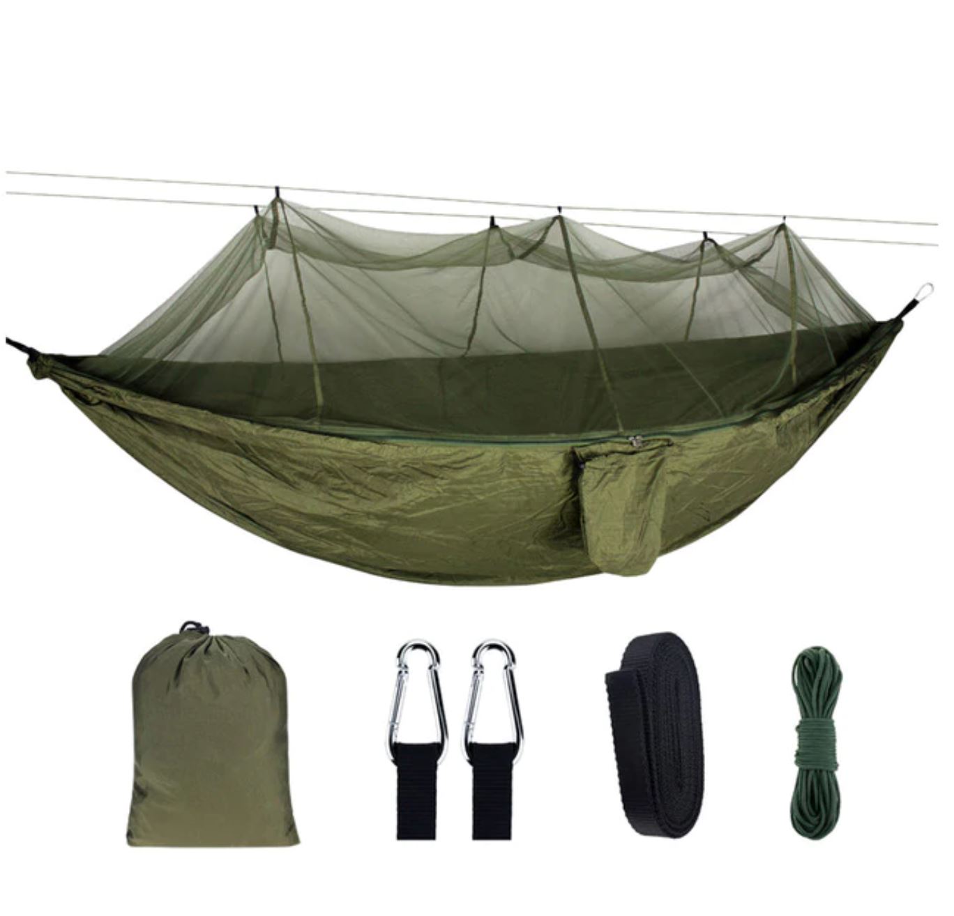 Hammock + Anti Mosquito Net Jungle Military Parachute Bushcraft Camping Survival