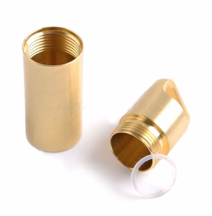 Mini Waterproof Capsule Seal Bottle Brass Outdoor Survival Pill Box Container Capsule Pill Bottle Tank