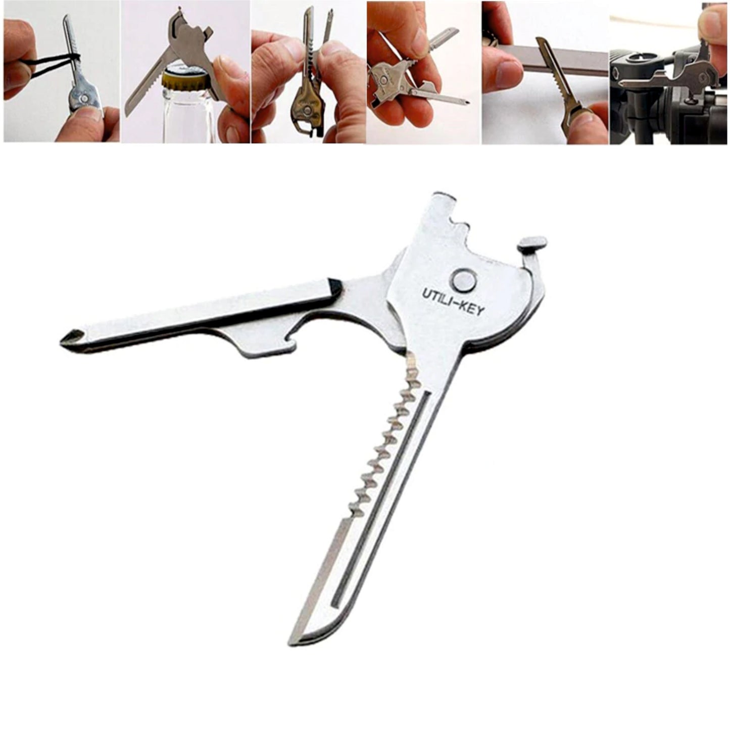 EDC Key shape pocket Multipurpose Tool Opener keychain Emergency Camping Travel