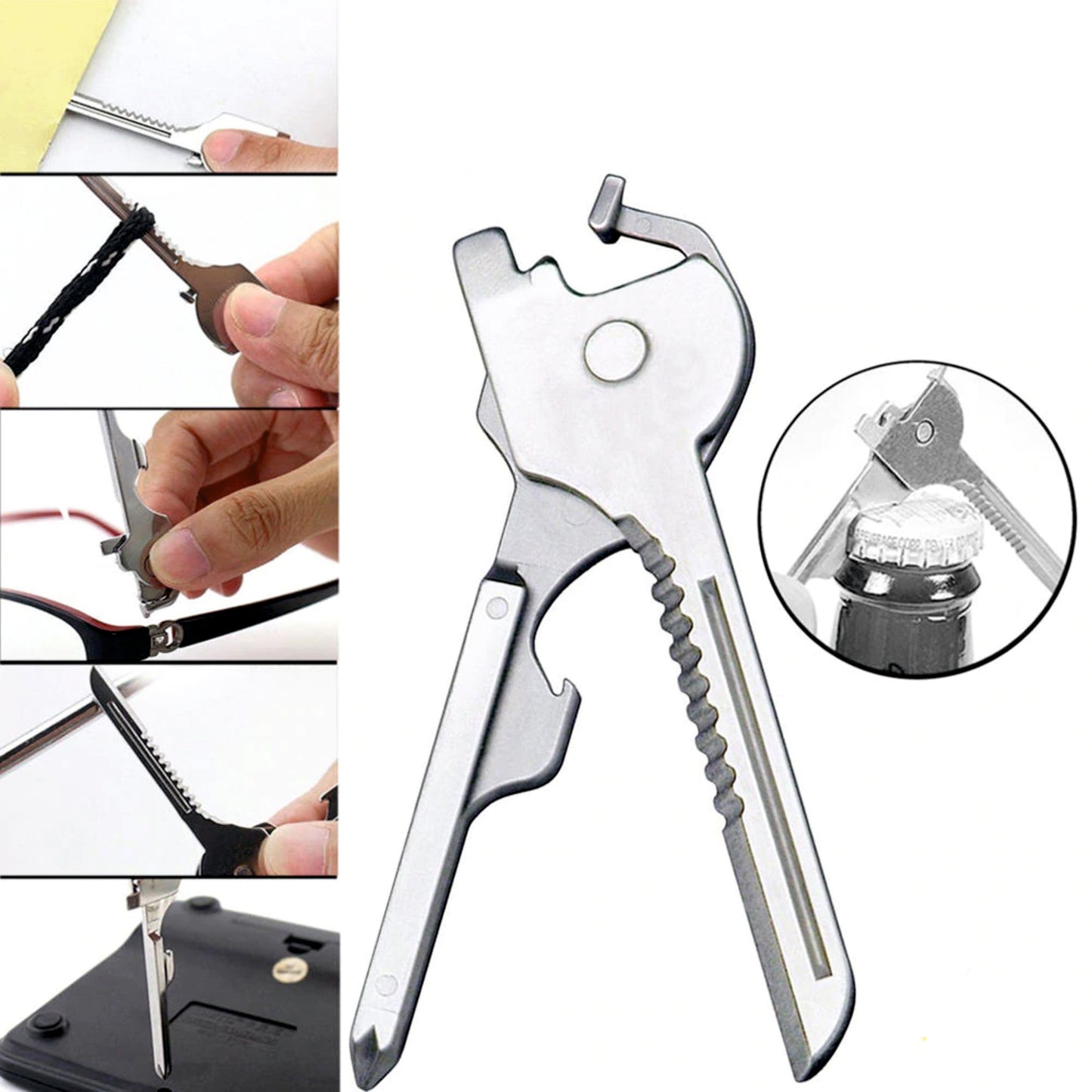 EDC Key shape pocket Multipurpose Tool Opener keychain Emergency Camping Travel