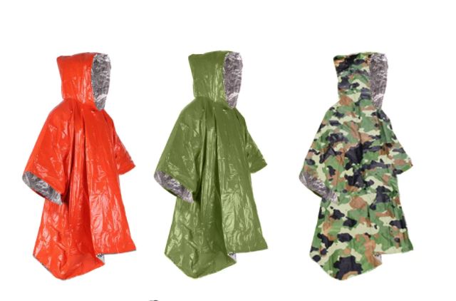 Emergency Raincoat Aluminium Film Disposable Poncho Insulation Rainwear Travel