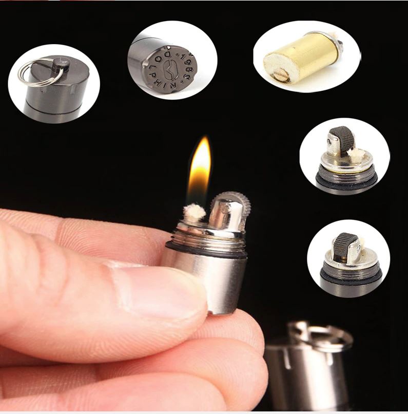 EDC Micro Mini Fire Lighter Keyring Survival Emergency Camping Hiking Tools