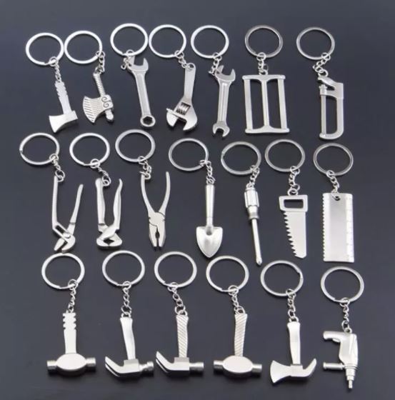 Keyrings For Men Tool Portable Mini Pocket Ruler Hammer Wrench Pliers Shovel