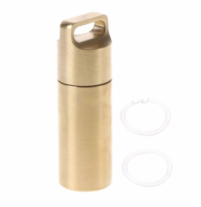 Mini Waterproof Capsule Seal Bottle Brass Outdoor Survival Pill Box Container Capsule Pill Bottle Tank