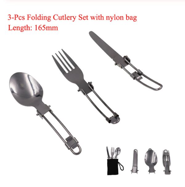 EDC Camping Folding Cutlery with bag
