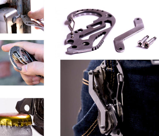 EDC Multi functional carabiner Key organizer Camping Hiking Travel Tools