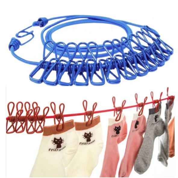 Portable Clothes washing line Rope Drying Rack Hanging Outdoor Camping Traveling