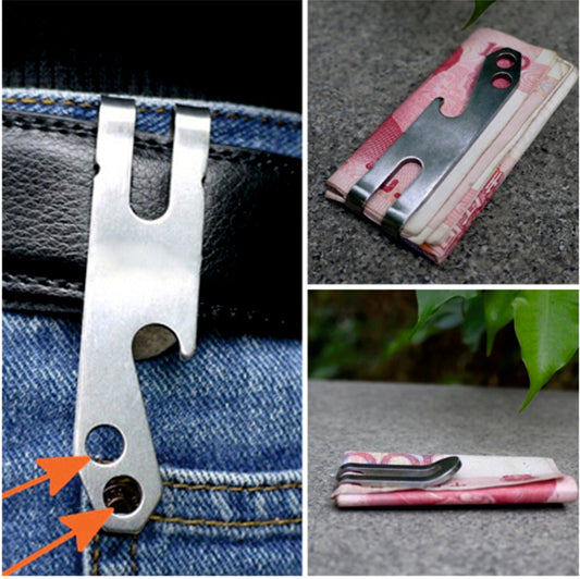 EDC Belt Money Clip Bottle Opener Key Ring Survival Emergency Camping Tools