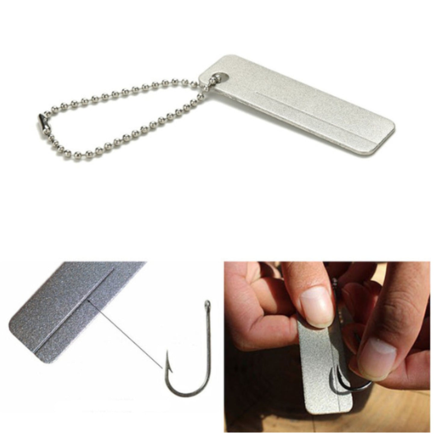 EDC Keyring Portable Carbide Pocket Knife & Fish Hook Sharpene