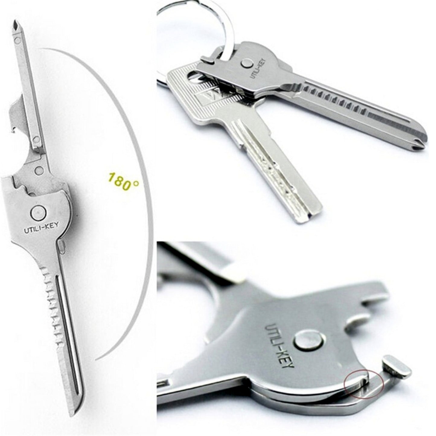 EDC Key shape pocket Multipurpose Tool Opener keychain Emergency Camping Travel